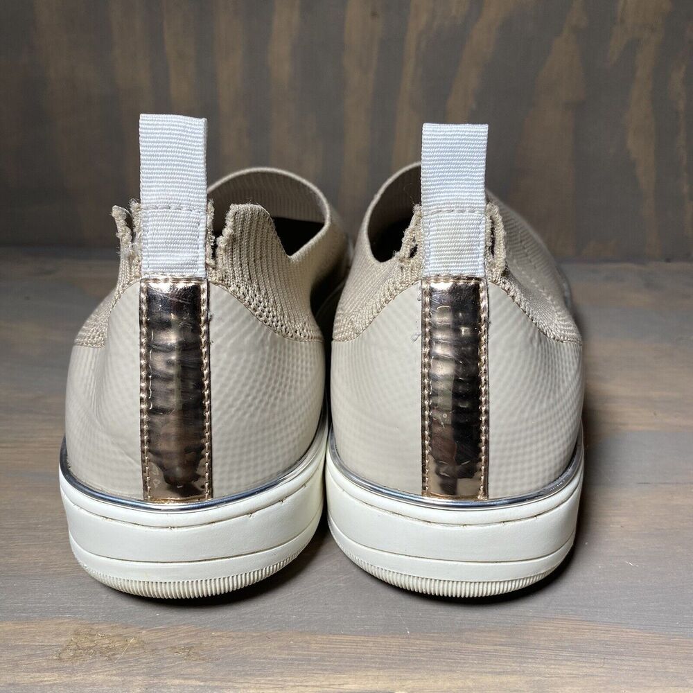 Johnston & Murphy Beige Cream Gold Slip On Casual Shoes Sneakers Womens Size 8 M - Picture 4 of 10